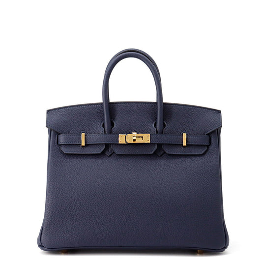 HERMES Birkin Blue Abysse Togo Leather Size 25