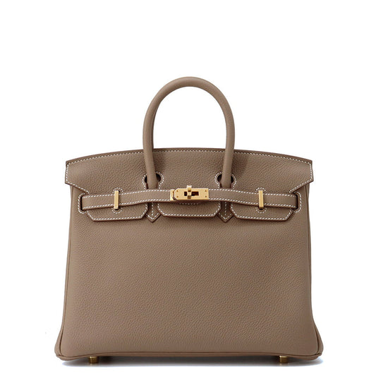 HERMES Birkin Verso Etoupe/Marron Fonce Togo Leather Size 25