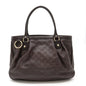 Gucci Sukey Leather Tote Bag Dark Brown