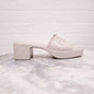 GUCCI WHITE LOGO PATENT SANDALS - SIZE 38