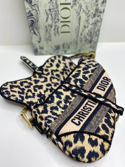 Dior SADDLE Bag Beige Multicolor Mizza Embroidery
