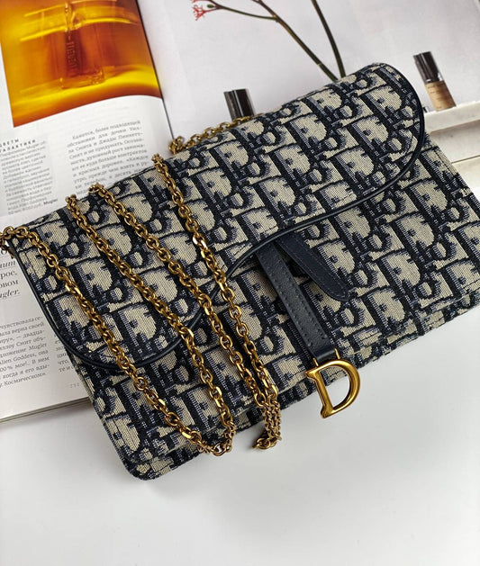 Dior SADDLE Bag Blue Oblique Jacquard